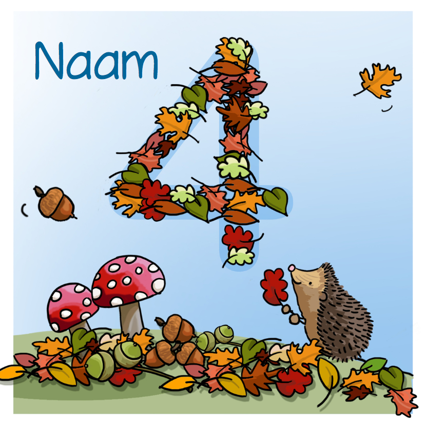 Herfst verjaardag 4 Anet Illustraties - Verjaardagskaarten Verjaardagskaarten - Herfst verjaardag 4 Anet Illustraties