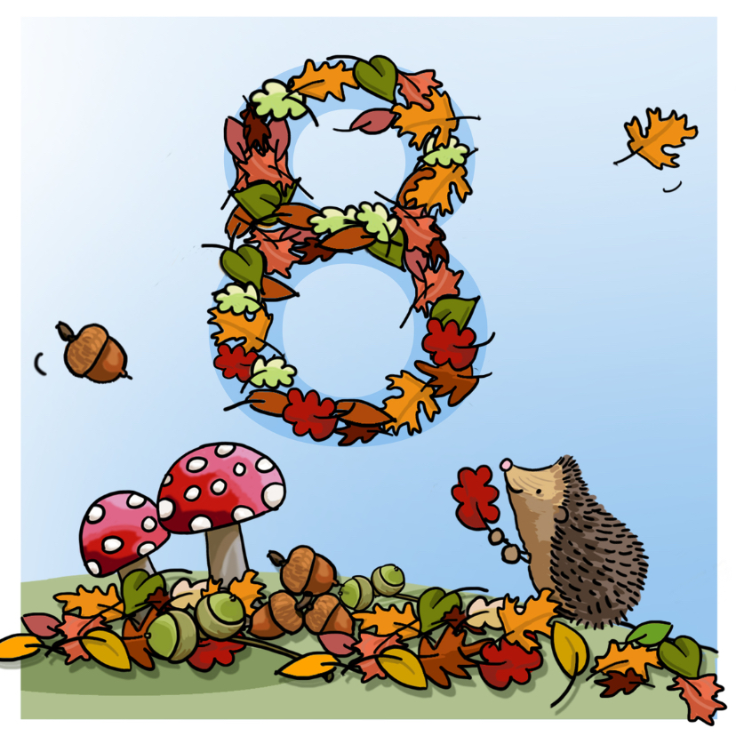 Herfst verjaardag 8 Anet Illustraties - Verjaardagskaarten Verjaardagskaarten - Herfst verjaardag 8 Anet Illustraties
