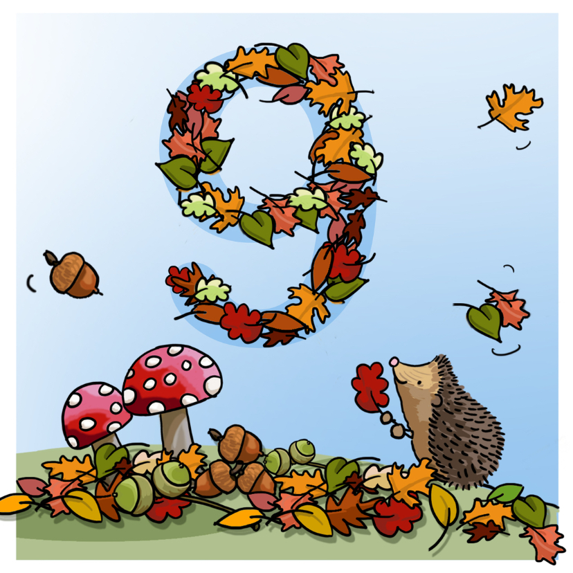 Herfst verjaardag 9 Anet Illustraties - Verjaardagskaarten Verjaardagskaarten - Herfst verjaardag 9 Anet Illustraties