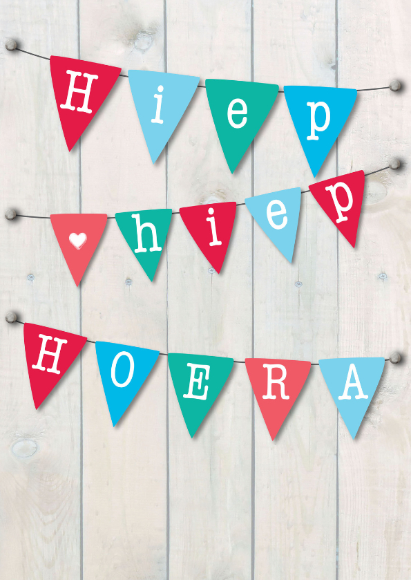 Hiep hiep hoera N04 - Verjaardagskaarten Verjaardagskaarten - Hiep hiep hoera N04