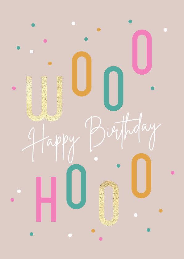Verjaardagskaarten - Hippe felicitatie verjaardagskaart confetti roze