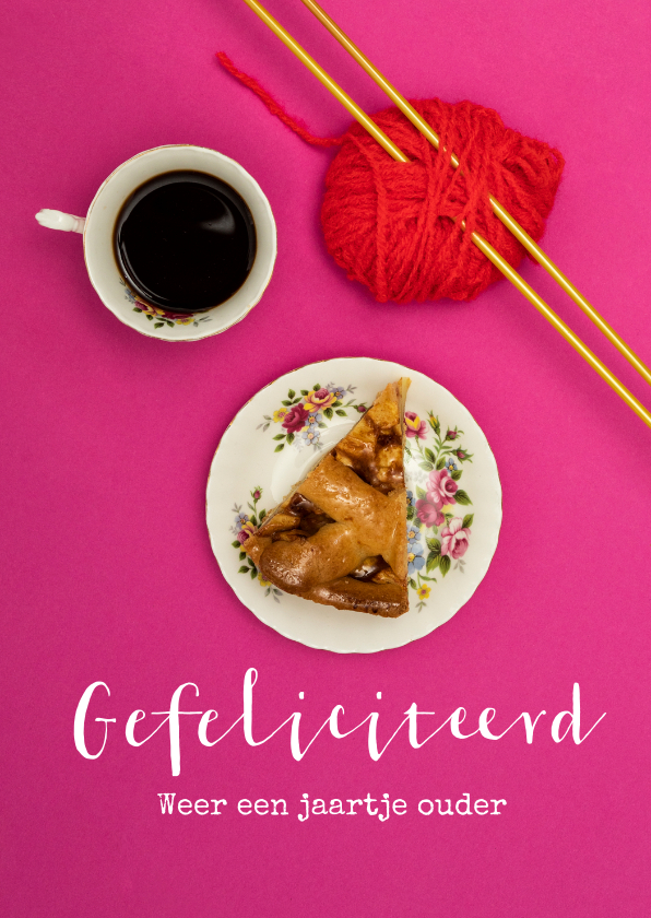 Hippe roze felicitatiekaart voor een verjaardag - Verjaardagskaarten Verjaardagskaarten - Hippe roze felicitatiekaart voor een verjaardag