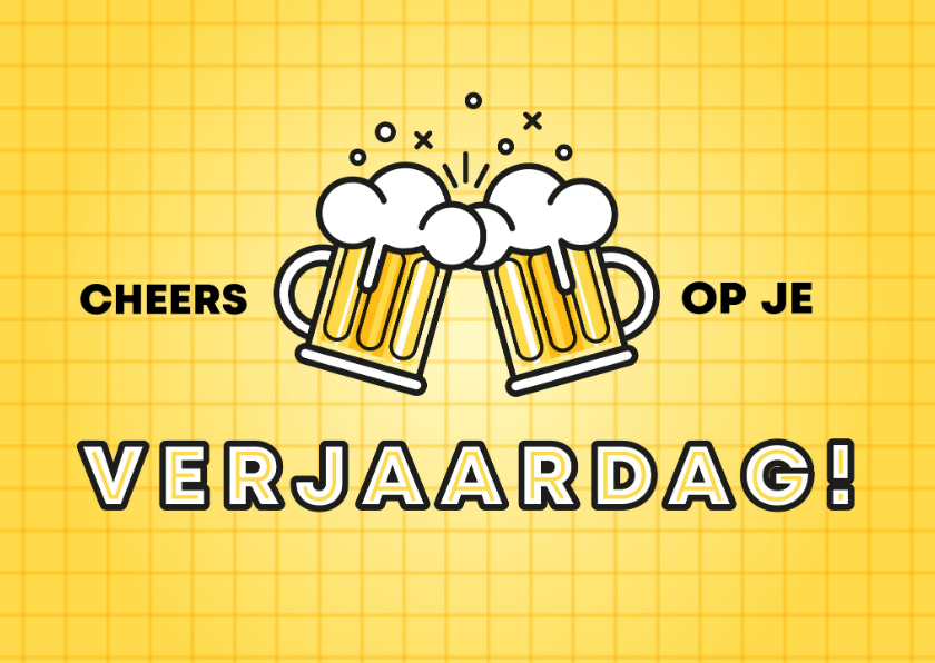 Verjaardagskaarten - Hippe verjaardagskaart cheers op je verjaardag met bier