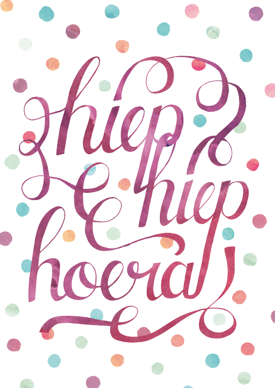 Hoera krulletters confetti - Verjaardagskaarten Verjaardagskaarten - Hoera krulletters confetti