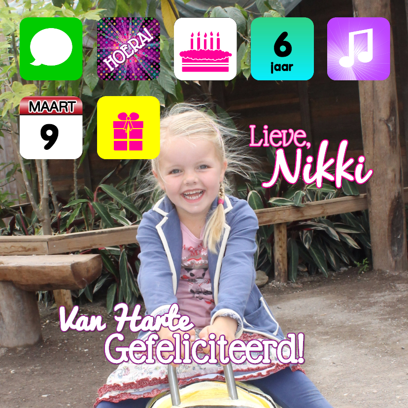I pad felicitatie meisje - Verjaardagskaarten Verjaardagskaarten - I pad felicitatie meisje