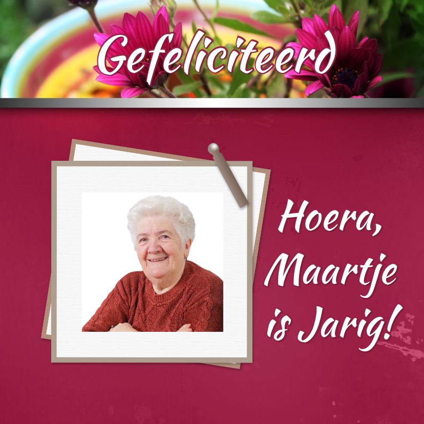 Jarig bloemen zelf aanpassen a - Verjaardagskaarten Verjaardagskaarten - Jarig bloemen zelf aanpassen a