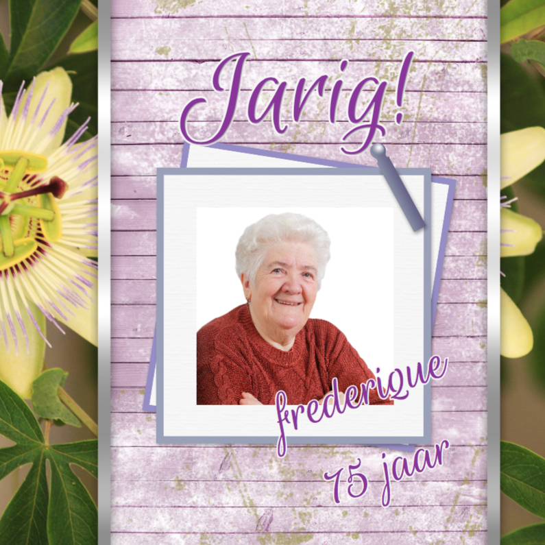 Jarig bloemen zelf aanpassen d - Verjaardagskaarten Verjaardagskaarten - Jarig bloemen zelf aanpassen d