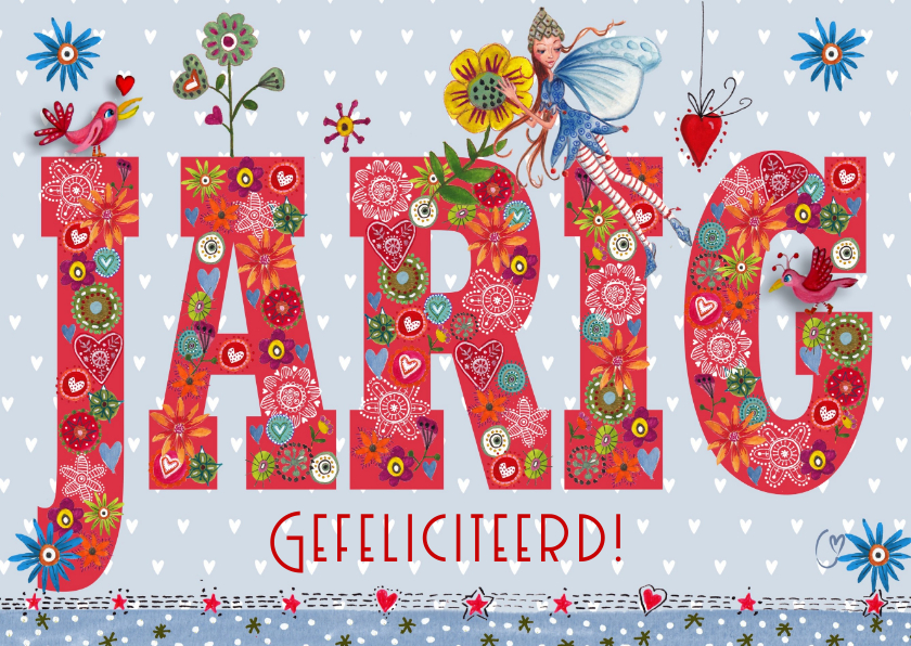 Verjaardagskaarten - Jarig Gefeliciteerd elfje 