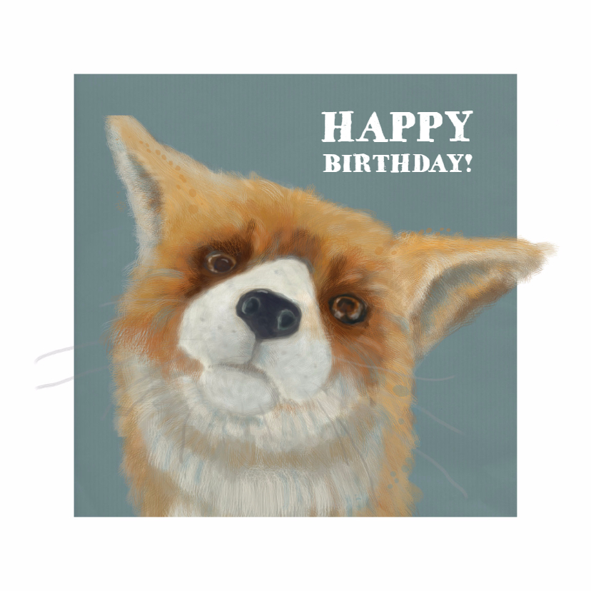 Jarig - Mister Fox Blue - MW - Verjaardagskaarten Verjaardagskaarten - Jarig - Mister Fox Blue - MW