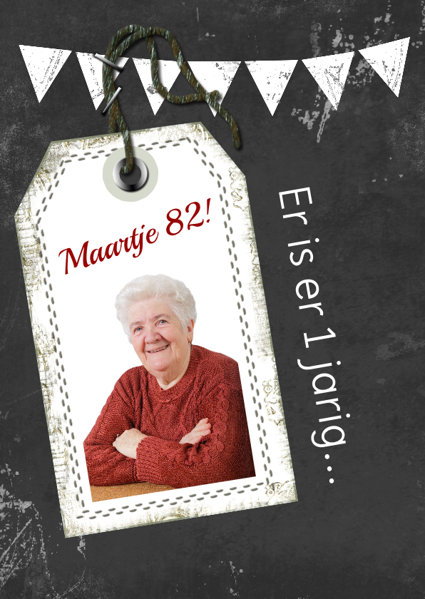 Jarig naamkaartje zelf afmaken b - Verjaardagskaarten Verjaardagskaarten - Jarig naamkaartje zelf afmaken b