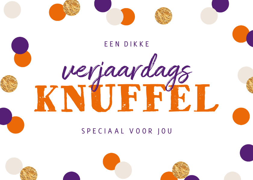 Verjaardagskaarten - KiKa verjaardagsknuffel kaart met feestelijke confetti