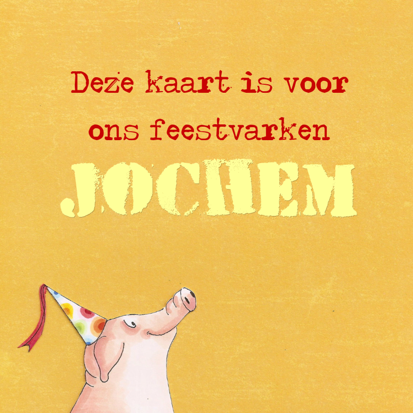 Klein feestvarkentje - Verjaardagskaarten Verjaardagskaarten - Klein feestvarkentje