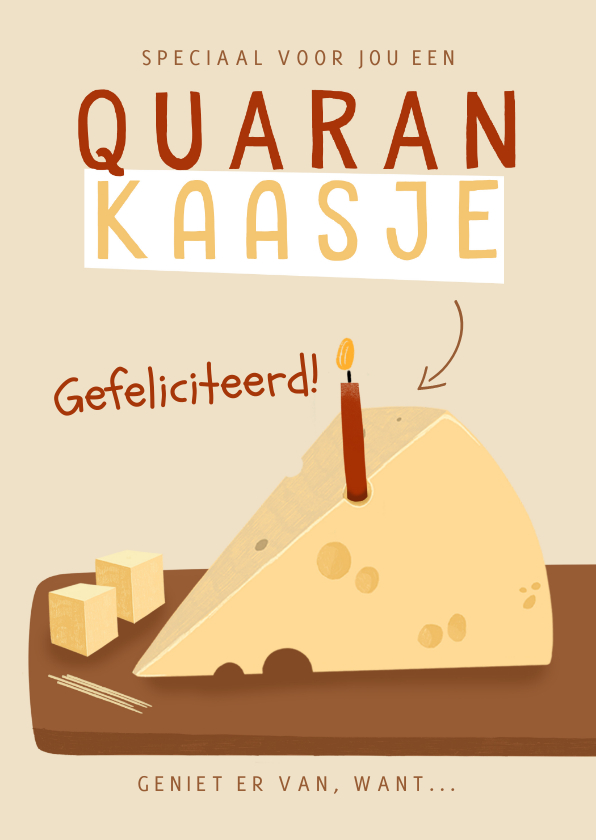 Leuke verjaardagskaart corona quarantaine kaasje met kaars - Verjaardagskaarten Verjaardagskaarten - Leuke verjaardagskaart corona quarantaine kaasje met kaars