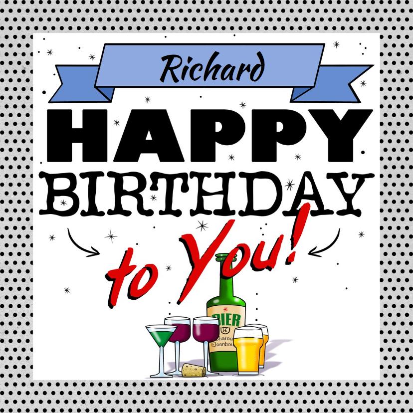 Leuke verjaardagskaart Happy Birthday! met glazen en bier - Verjaardagskaarten Verjaardagskaarten - Leuke verjaardagskaart Happy Birthday! met glazen en bier