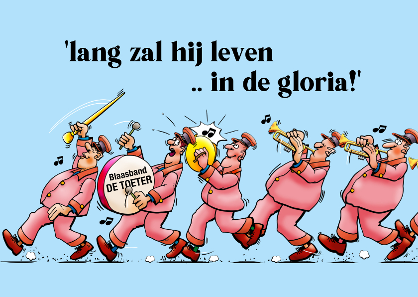 Verjaardagskaarten - Leuke verjaardagskaart met blaasband