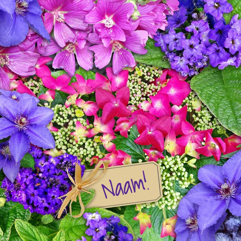 Leuke verjaardagskaart met Hortensia's - Verjaardagskaarten Verjaardagskaarten - Leuke verjaardagskaart met Hortensia's