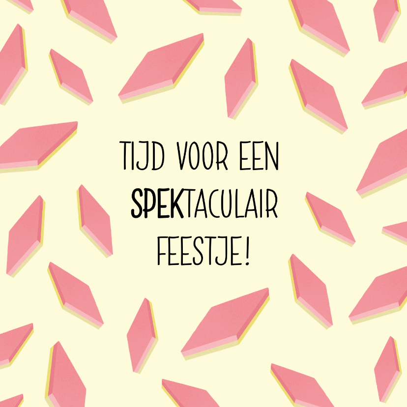 Leuke verjaardagskaart met spekjes en typografie - Verjaardagskaarten Verjaardagskaarten - Leuke verjaardagskaart met spekjes en typografie