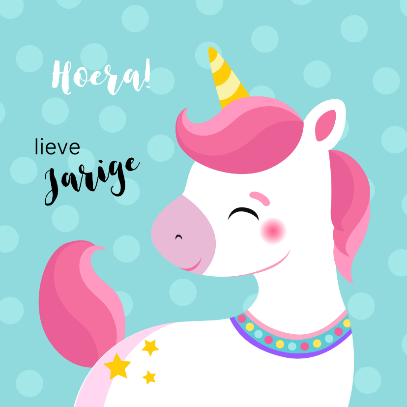 Verjaardagskaarten - Lieve unicorn verjaardagskaart