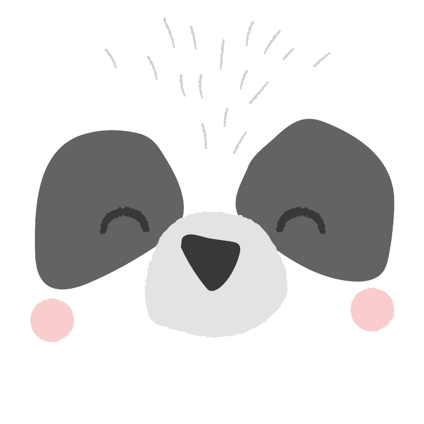 Verjaardagskaarten - Lieve verjaardagskaart met het gezicht van een panda