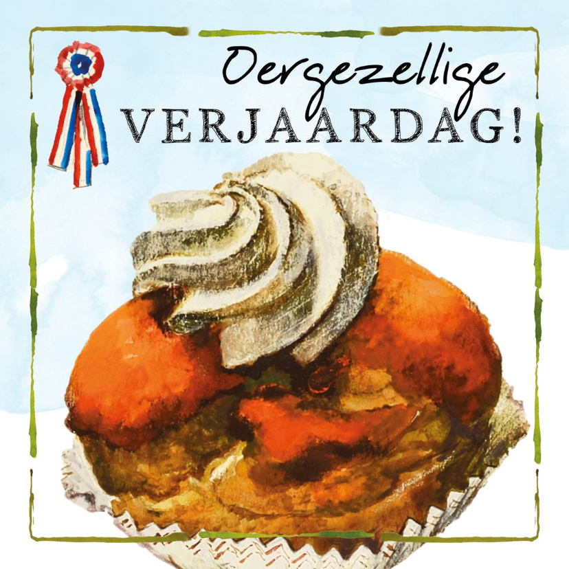 Oergezellige verjaardagskaart met oranje Hollandse moorkop - Verjaardagskaarten Verjaardagskaarten - Oergezellige verjaardagskaart met oranje Hollandse moorkop