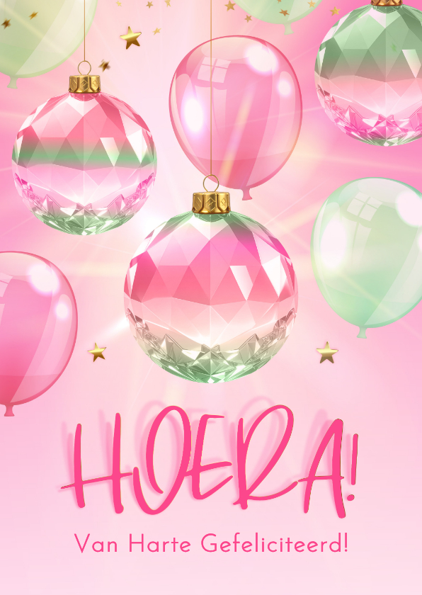 Sprankelende verjaardagskaart met kristallen ornamenten - Verjaardagskaarten Verjaardagskaarten - Sprankelende verjaardagskaart met kristallen ornamenten