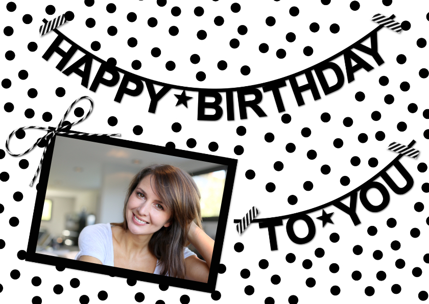 Stippen Slinger Happy Birthday F - Verjaardagskaarten Verjaardagskaarten - Stippen Slinger Happy Birthday F