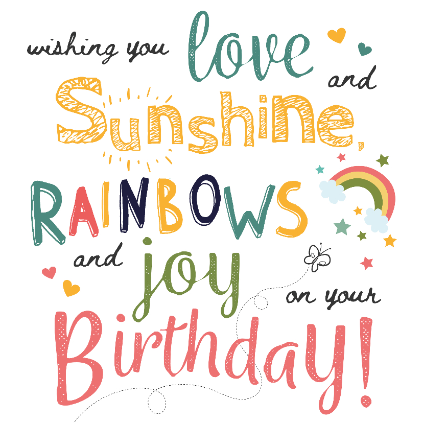 Verjaardagskaarten - Sunshine & Rainbows 