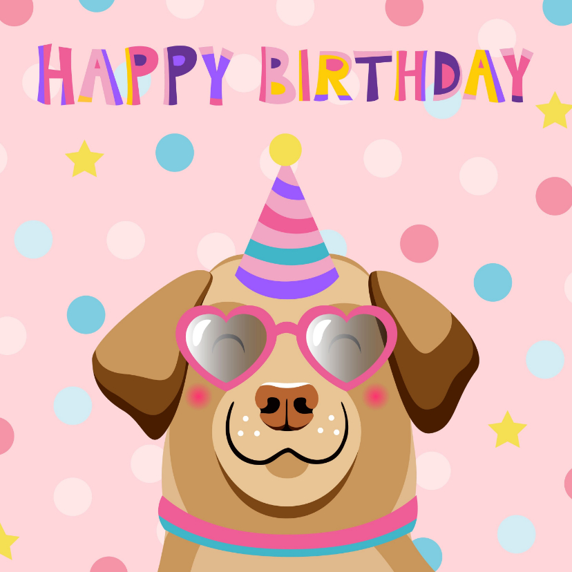 Verjaardagskaarten - Super coole verjaardagskaart hond