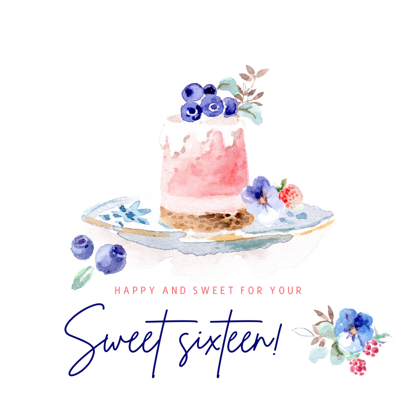 Verjaardagskaarten - Sweet Sixteen verjaardagskaart
