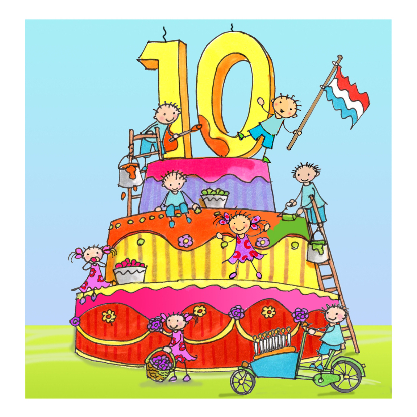 tien jaar anet illustraties - Verjaardagskaarten Verjaardagskaarten - tien jaar anet illustraties