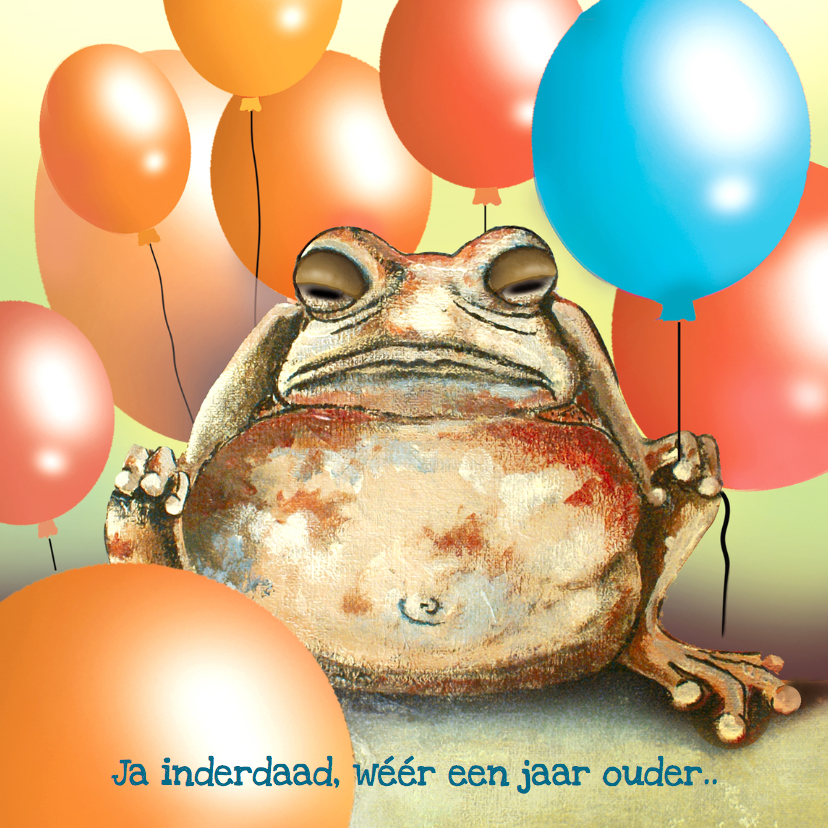 Verjaardag Ballonnen en Brompad - Verjaardagskaarten Verjaardagskaarten - Verjaardag Ballonnen en Brompad