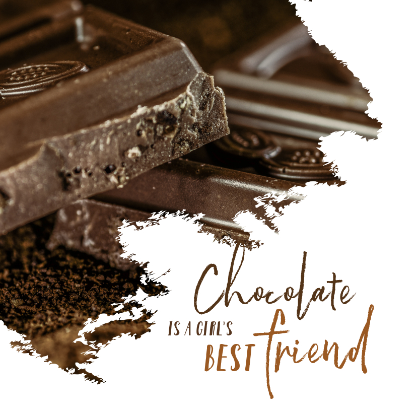 Verjaardagskaarten - Verjaardag chocolate is a girl's best friend