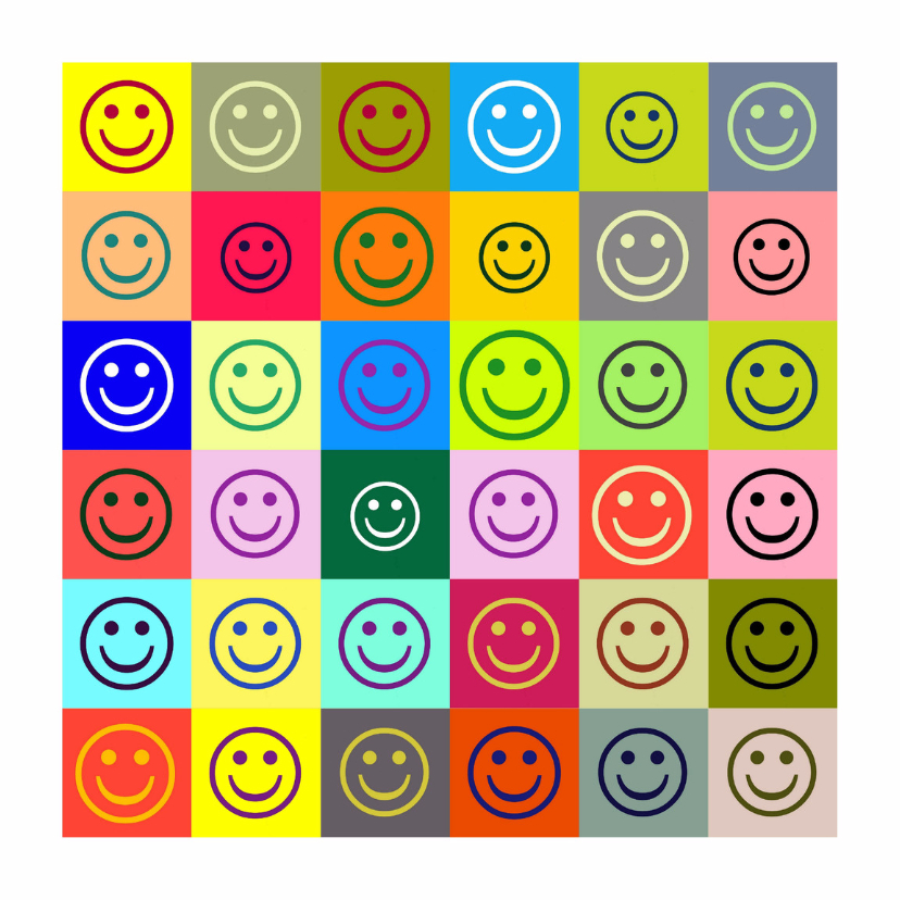 Verjaardag colorful smileys IW - Verjaardagskaarten Verjaardagskaarten - Verjaardag colorful smileys IW