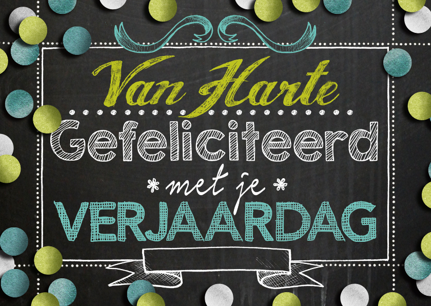 Verjaardag confetti blauw stijlvol - Verjaardagskaarten Verjaardagskaarten - Verjaardag confetti blauw stijlvol