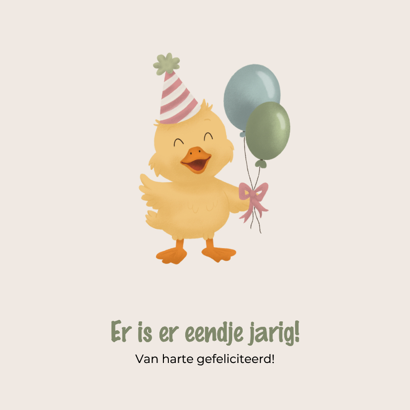 Verjaardag er is er eendje jarig kaart - Verjaardagskaarten Verjaardagskaarten - Verjaardag er is er eendje jarig kaart