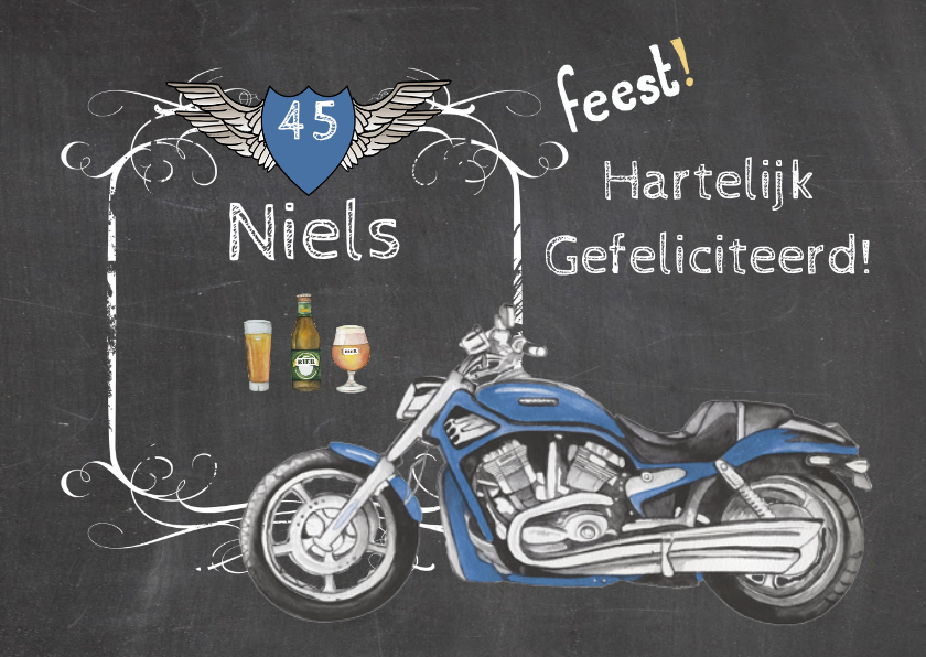 Verjaardag felicitatie motor - Verjaardagskaarten Verjaardagskaarten - Verjaardag felicitatie motor