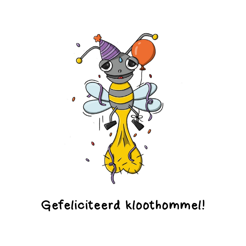 Verjaardag gefeliciteerd kloothommel kaart - Verjaardagskaarten Verjaardagskaarten - Verjaardag gefeliciteerd kloothommel kaart