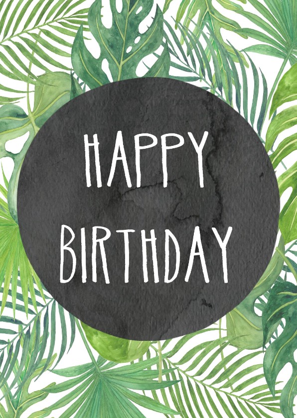 Verjaardagskaarten - Verjaardag. Happy Birthday botanisch 