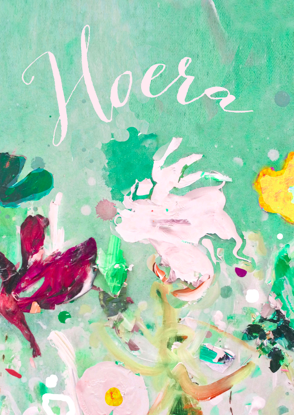 verjaardag hoera vrolijke bloemen mix - Verjaardagskaarten Verjaardagskaarten - verjaardag hoera vrolijke bloemen mix