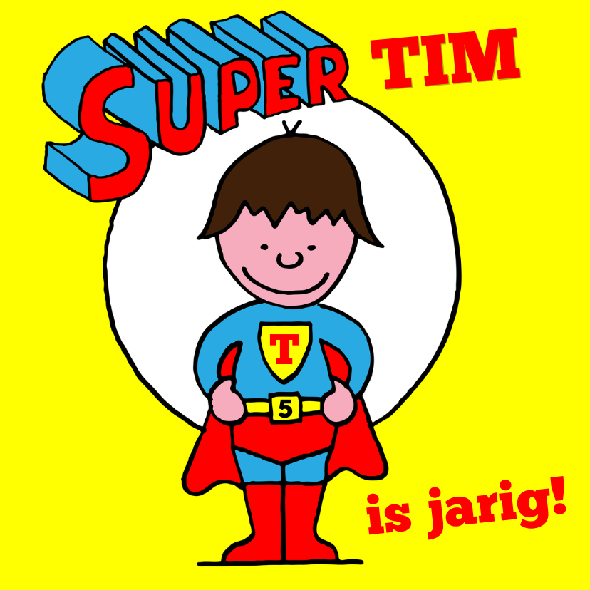 verjaardag jongen stoer superman bruin - Verjaardagskaarten Verjaardagskaarten - verjaardag jongen stoer superman bruin