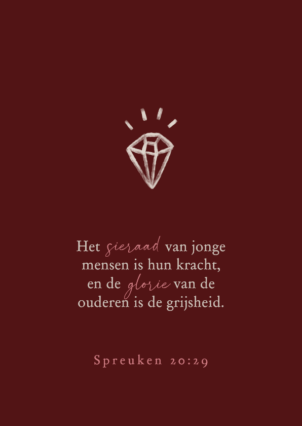 Verjaardagskaarten - Verjaardag kaart bijbeltekst spreuken vrouw diamant