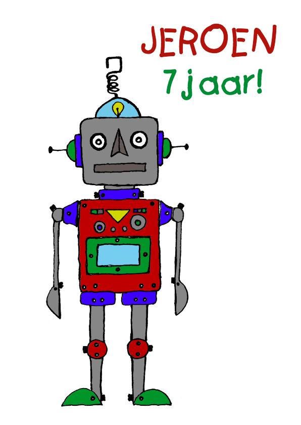 Verjaardag-kind-robot-wit-HR - Verjaardagskaarten Verjaardagskaarten - Verjaardag-kind-robot-wit-HR