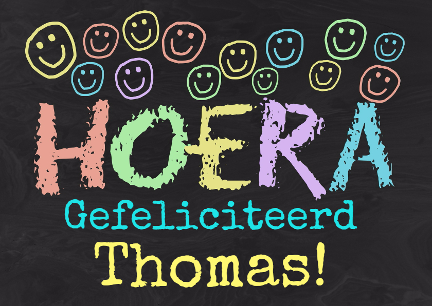 Verjaardag kleur smilies IW - Verjaardagskaarten Verjaardagskaarten - Verjaardag kleur smilies IW