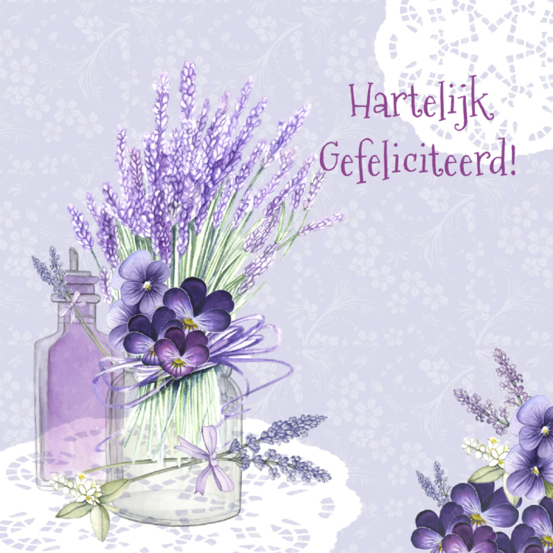 Verjaardag lavendel vaasje - Verjaardagskaarten Verjaardagskaarten - Verjaardag lavendel vaasje