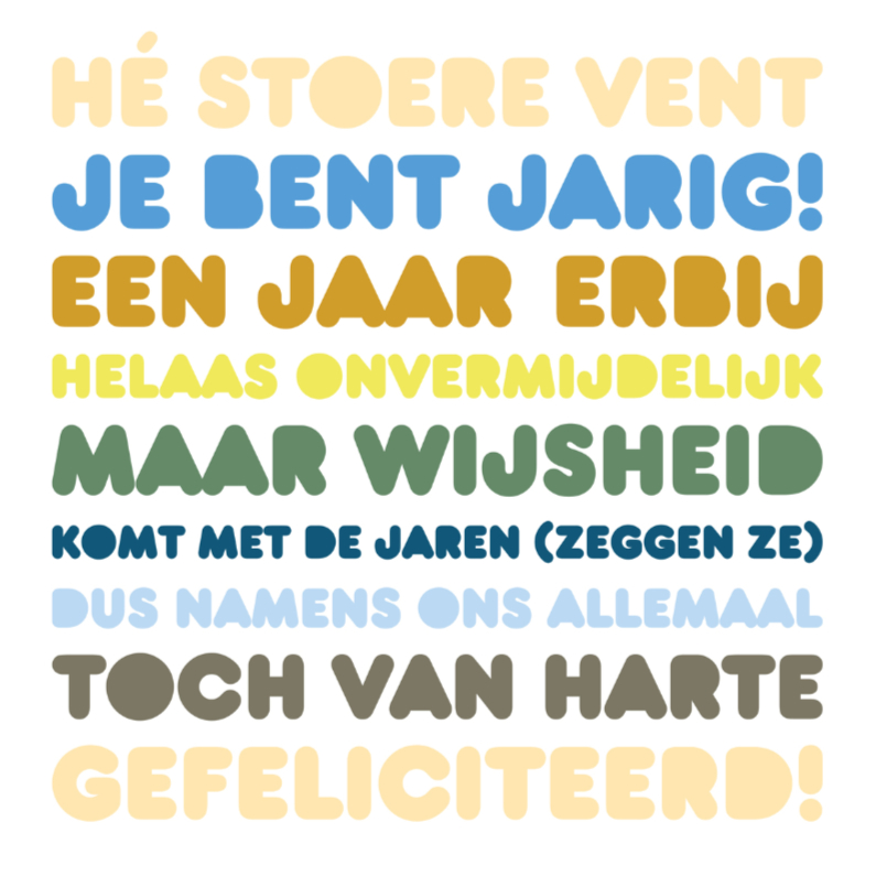 Verjaardag Letter Stoer - Verjaardagskaarten Verjaardagskaarten - Verjaardag Letter Stoer