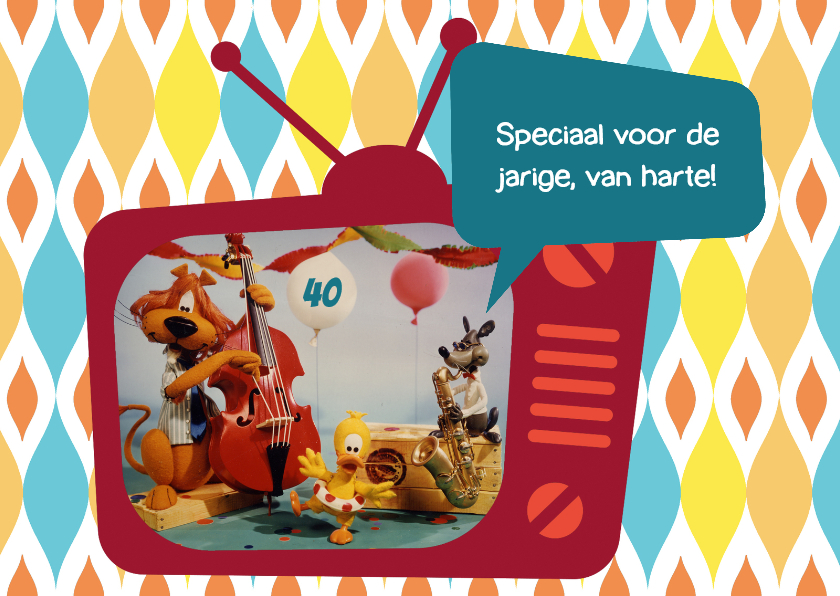 Verjaardag Loeki tv feestje -A - Verjaardagskaarten Verjaardagskaarten - Verjaardag Loeki tv feestje -A