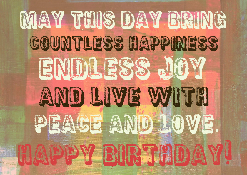 Verjaardag peace and love IW - Verjaardagskaarten Verjaardagskaarten - Verjaardag peace and love IW