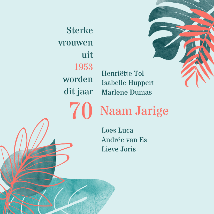 Verjaardagskaarten - Verjaardag Sterke vrouwen uit 1953