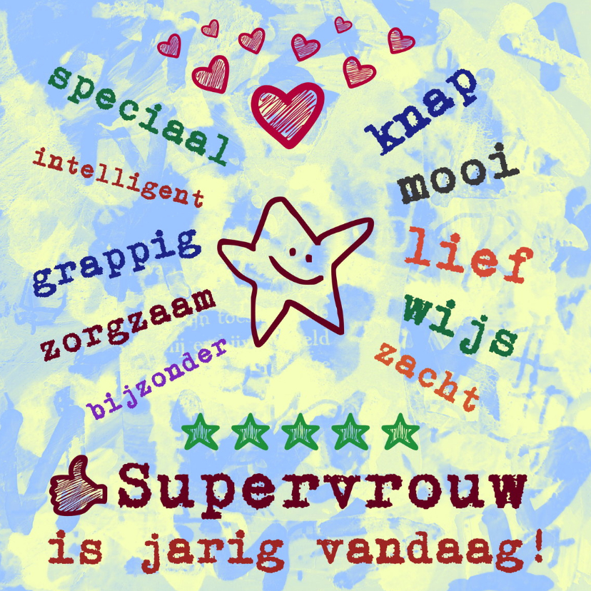 Verjaardag Supervrouw IW - Verjaardagskaarten Verjaardagskaarten - Verjaardag Supervrouw IW