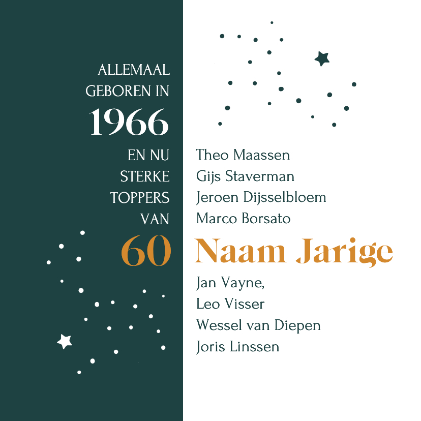 Verjaardagskaarten - Verjaardag toppers uit 1966